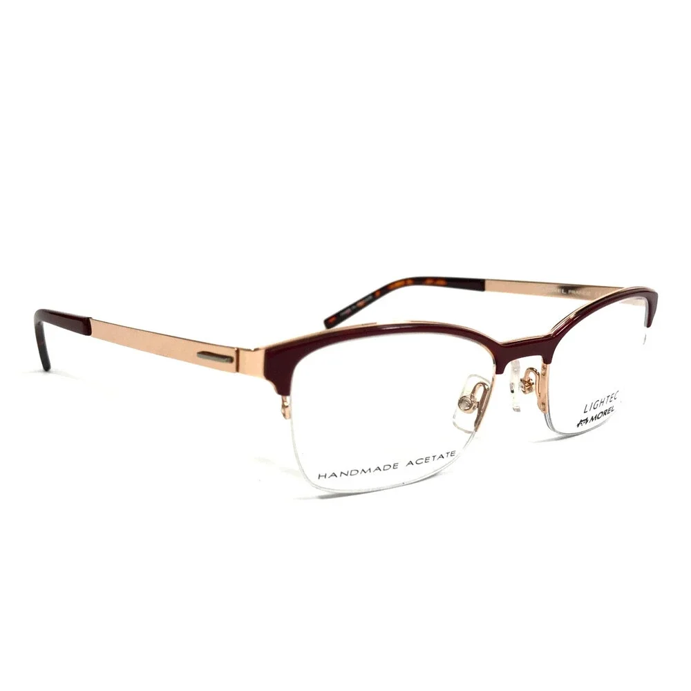 Lightec by Morel Eyeglasses Frames 30031L RD03 Red Rose Gold Cat Eye 49-18-135